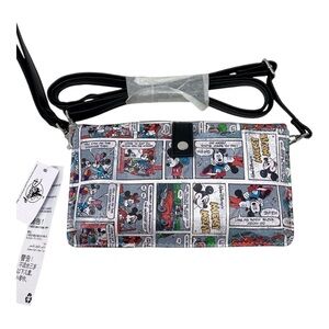 Disney Parks Mickey Mouse Comic Strip Wallet with Wristlet and Crossbody Strap